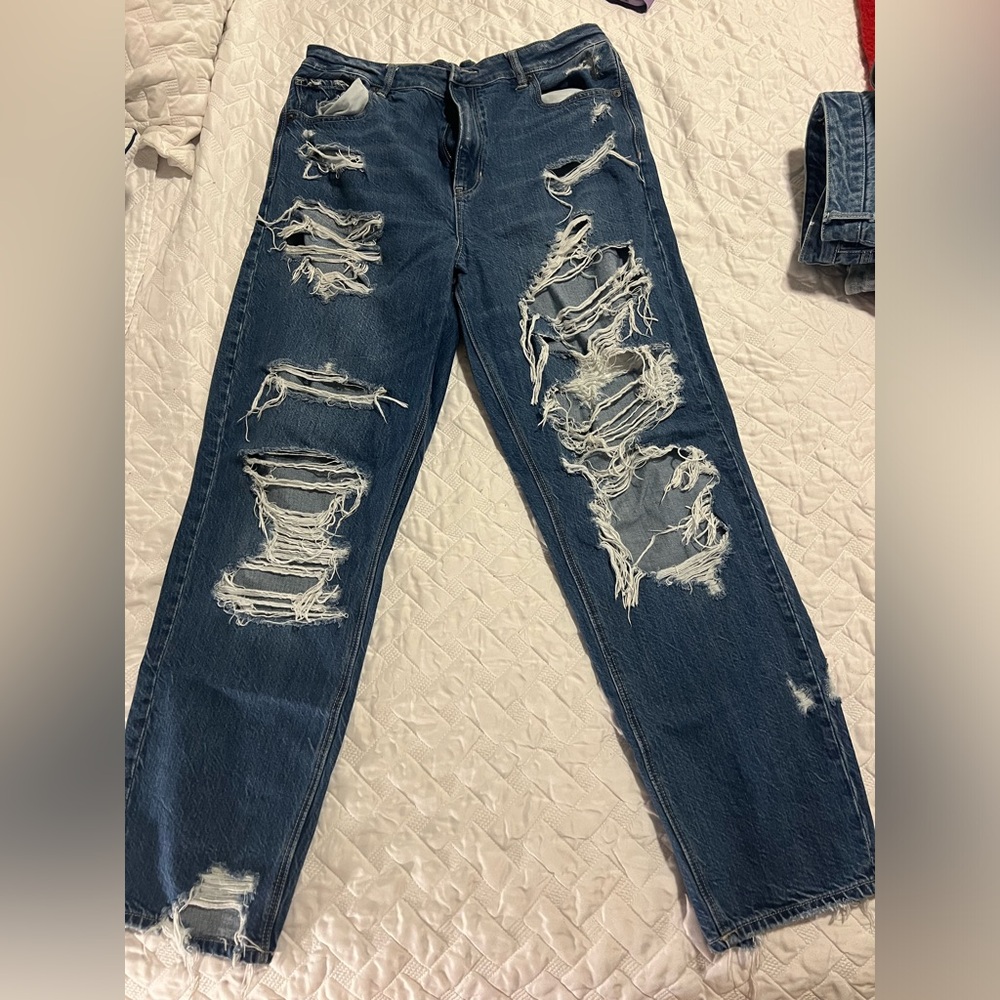 American Eagle Distressed Mom Jeans